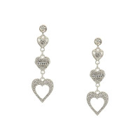 Серьги со стразами Heart Guess