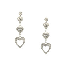 Серьги со стразами Heart Guess